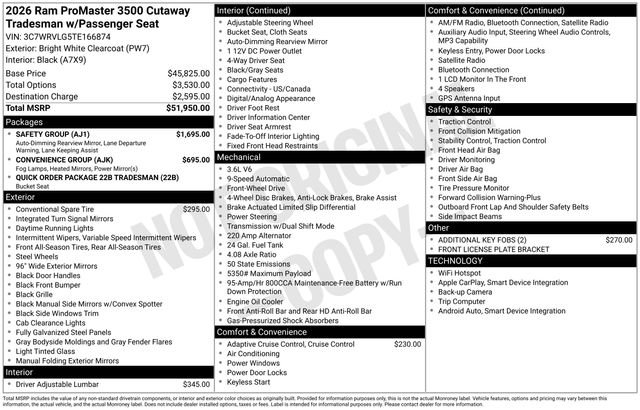 New 2026 RAM ProMaster 3500 w/ Safety Group FWD image 43
