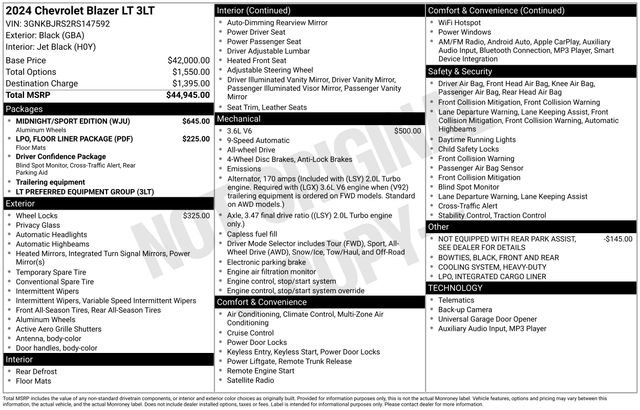 Used 2024 Chevrolet Blazer LT w/ Midnight/Sport Edition image 32