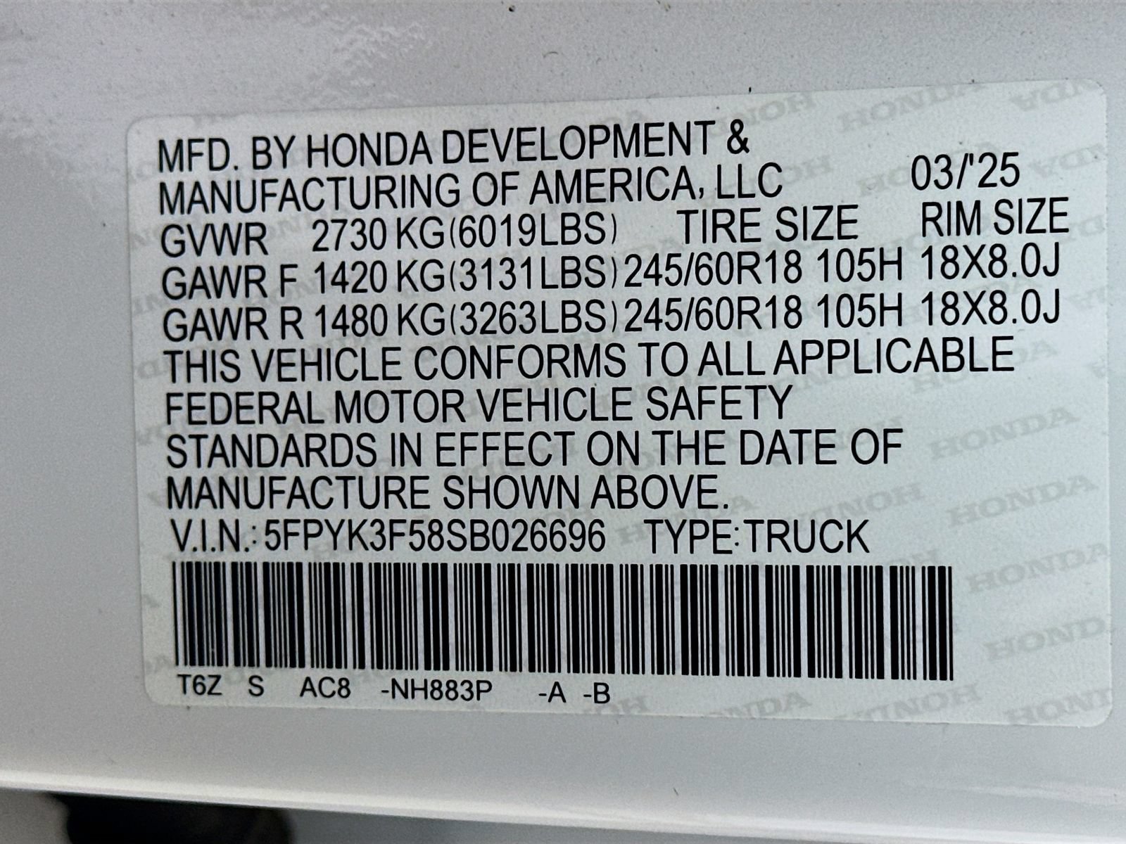 Used 2025 Honda Ridgeline RTL image 48