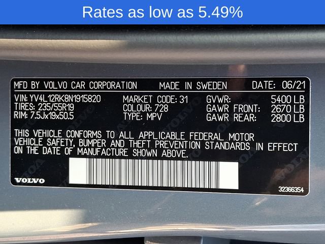 Certified 2022 Volvo XC60 B5 Momentum w/ Climate Package image 30