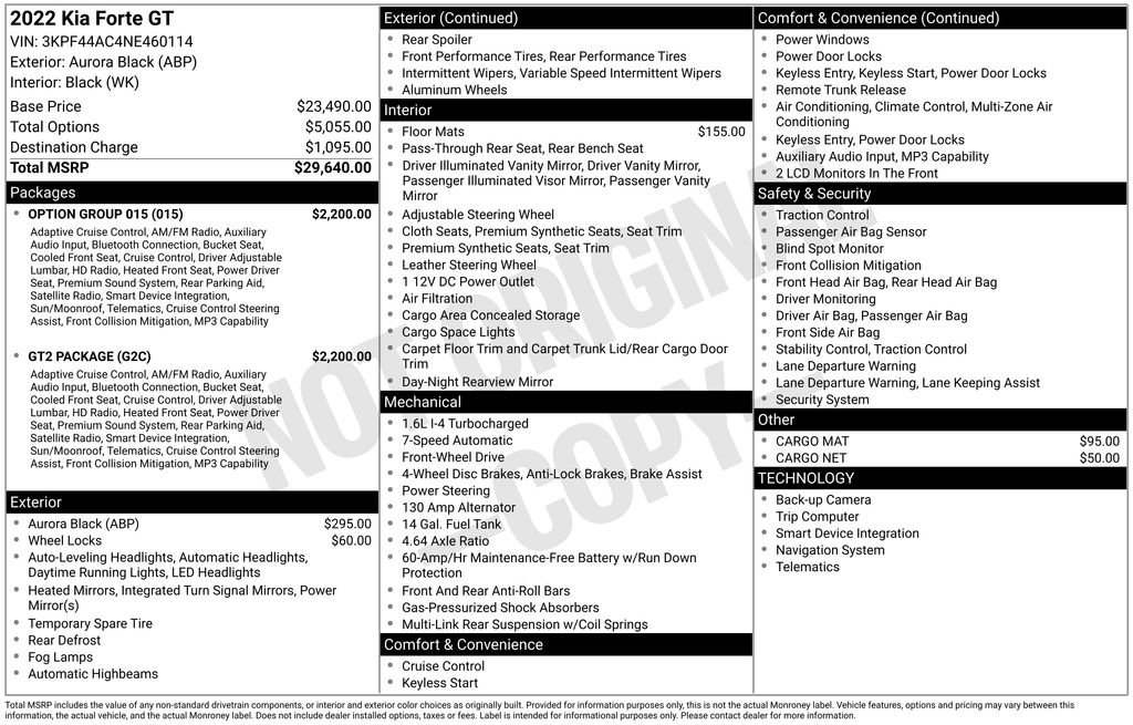 Used 2022 Kia Forte GT w/ GT2 Package FWD image 6