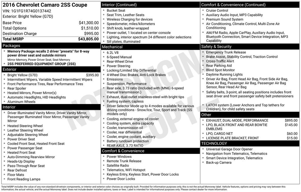 Used 2016 Chevrolet Camaro SS RWD image 43