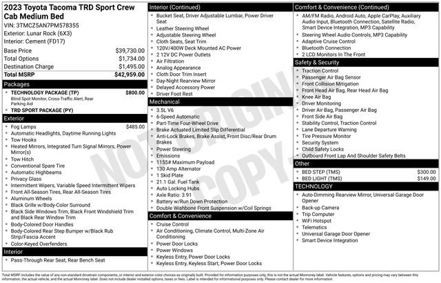 Used 2023 Toyota Tacoma TRD Sport w/ Technology Package image 7