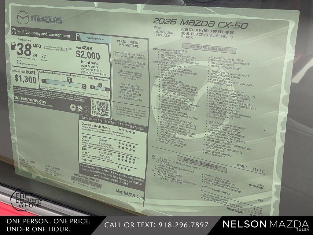 New 2026 MAZDA CX-50 2.5 Hybrid w/ Weather Package image 17