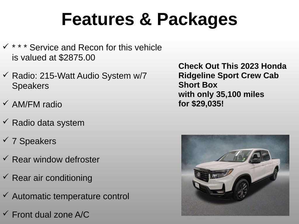 Certified 2023 Honda Ridgeline Sport image 8