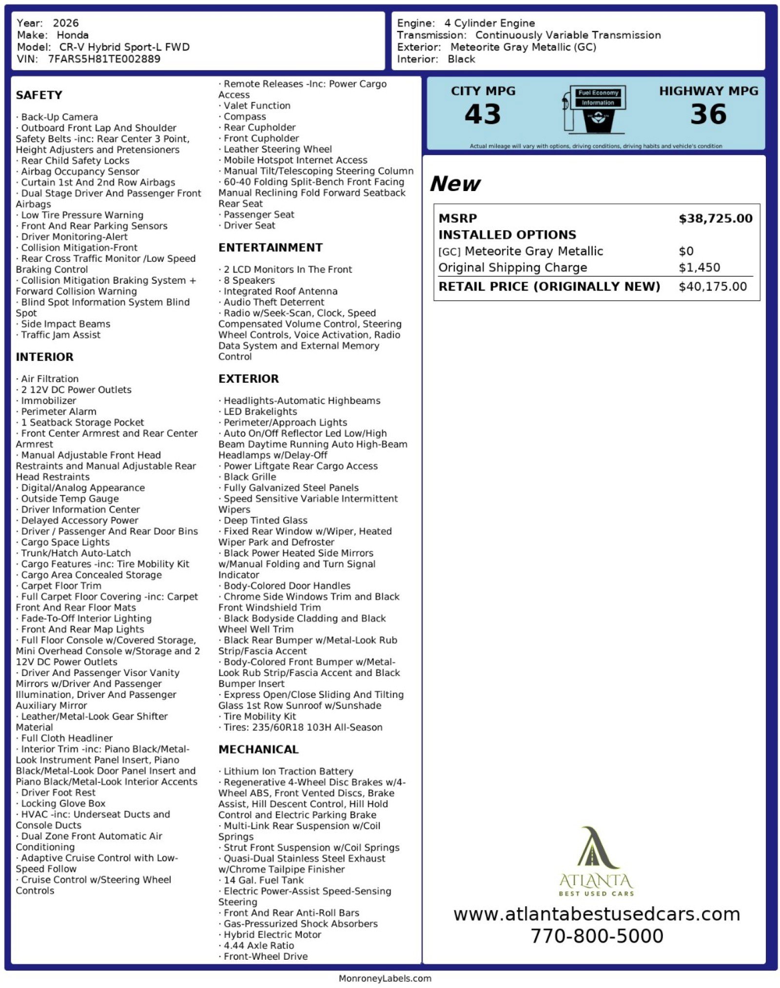 Used 2026 Honda CR-V Sport-L image 48