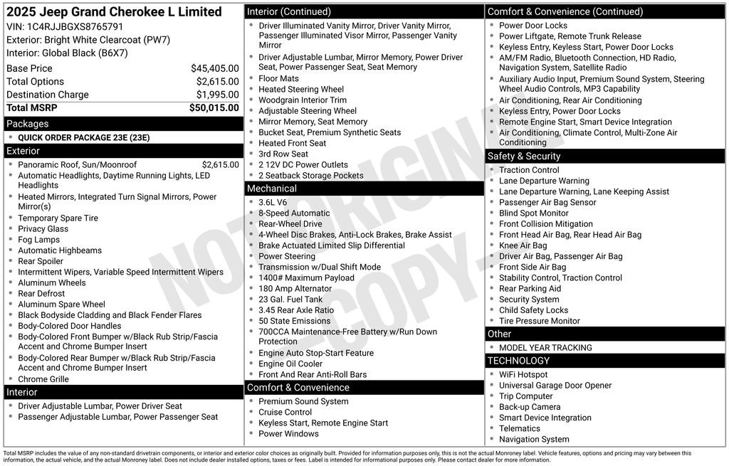 New 2025 Jeep Grand Cherokee L Limited image 5