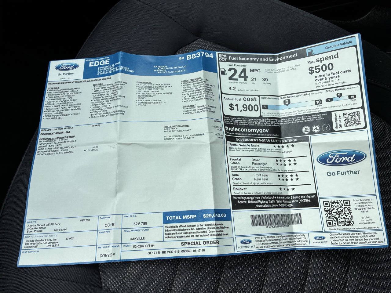 Used 2016 Ford Edge SE FWD image 24