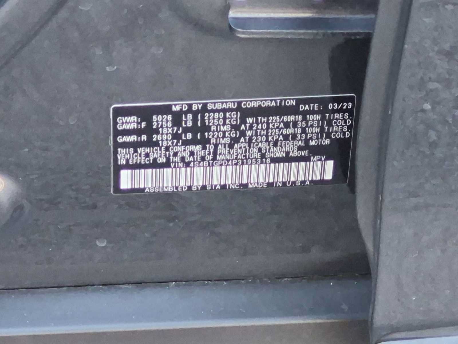 Certified 2023 Subaru Outback Touring XT AWD/4WD image 35