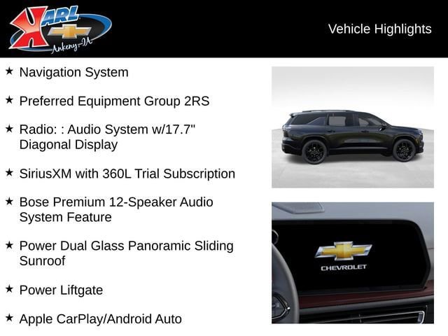 New 2026 Chevrolet Traverse RS AWD/4WD image 3