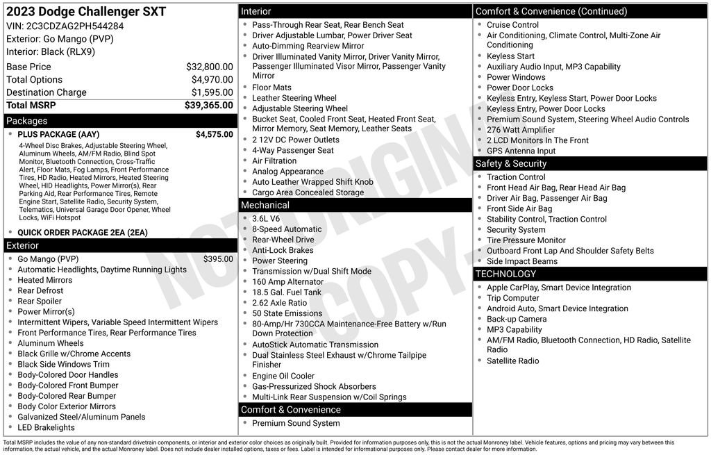Used 2023 Dodge Challenger SXT w/ Plus Package RWD image 4