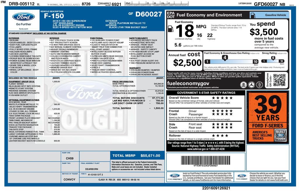 Used 2016 Ford F150 Lariat AWD/4WD image 34