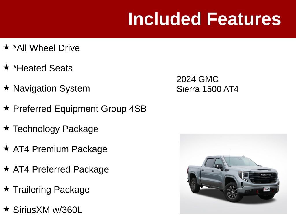 Used 2024 GMC Sierra 1500 AT4 w/ Technology Package AWD/4WD image 3