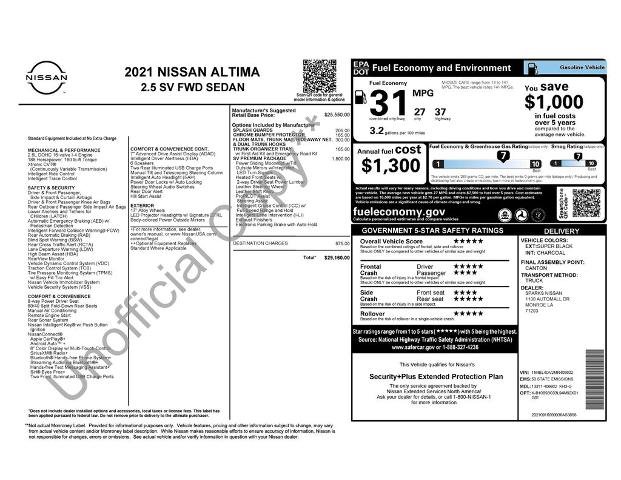Certified 2021 Nissan Altima 2.5 SV w/ SV Premium Package FWD image 28