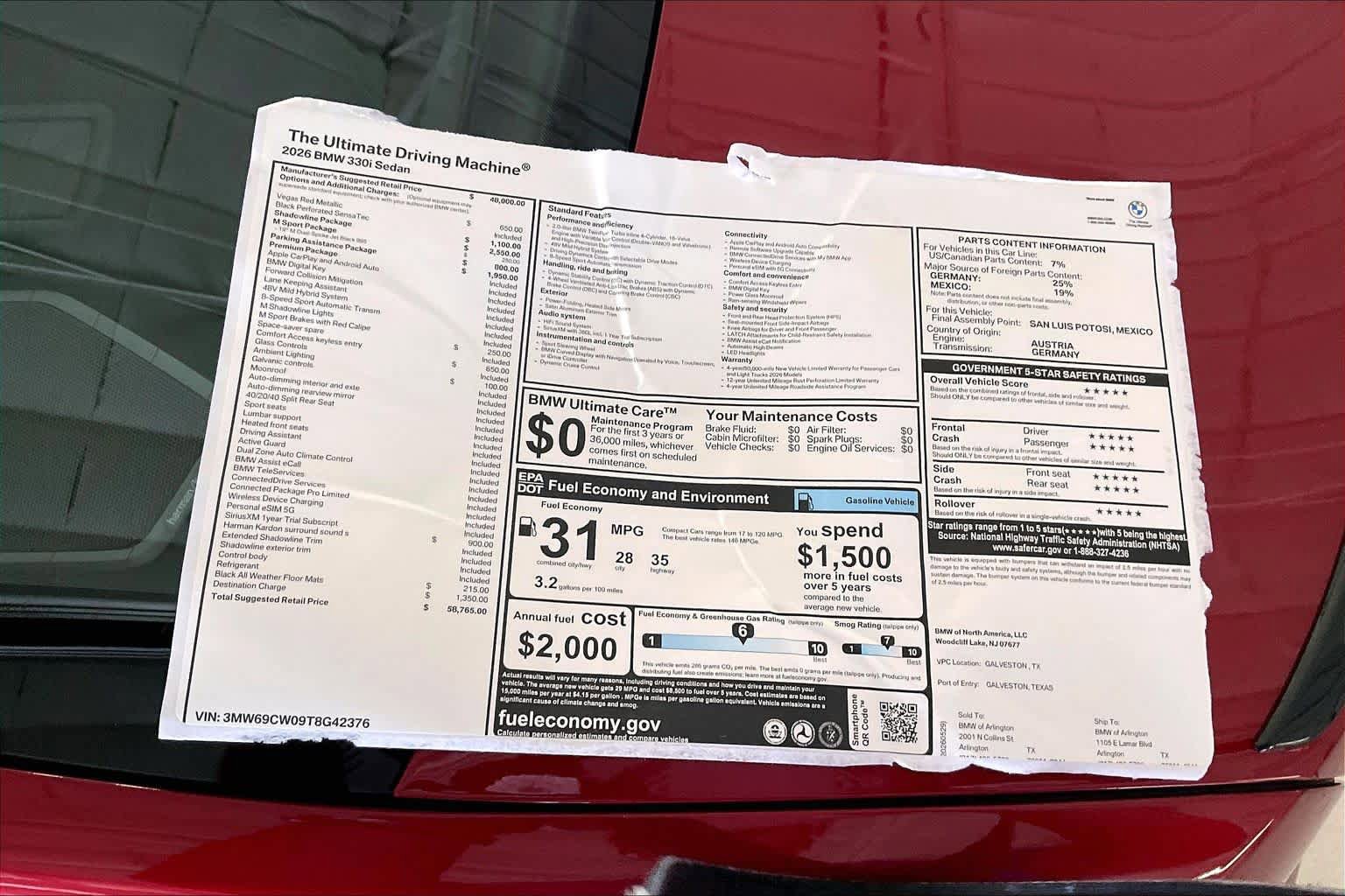 New 2026 BMW 330i Sedan w/ M Sport Package RWD image 19