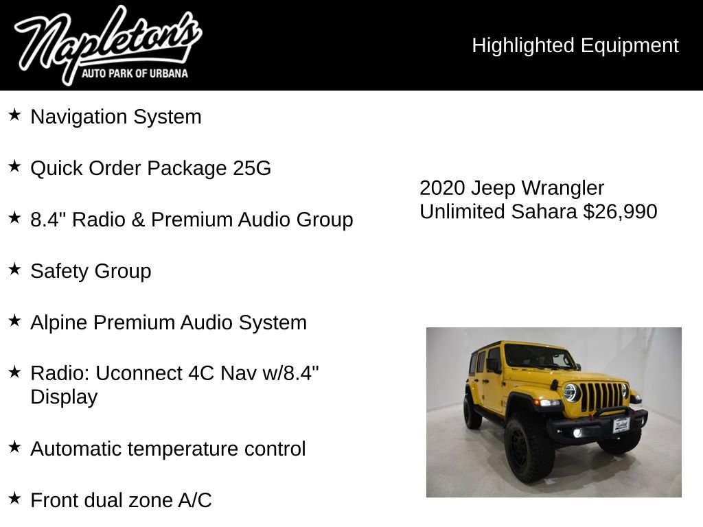 Used 2020 Jeep Wrangler Unlimited Sahara image 15