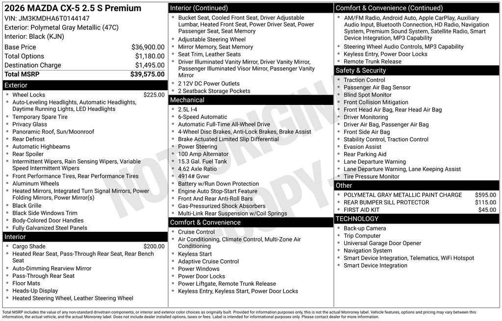 New 2026 MAZDA CX-5 2.5 S w/ Premium Package AWD/4WD image 11