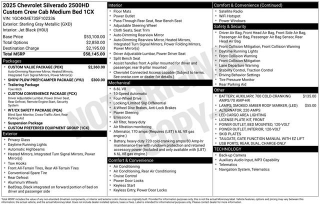 Certified 2025 Chevrolet Silverado 2500 Custom w/ Custom Value Package AWD/4WD image 32