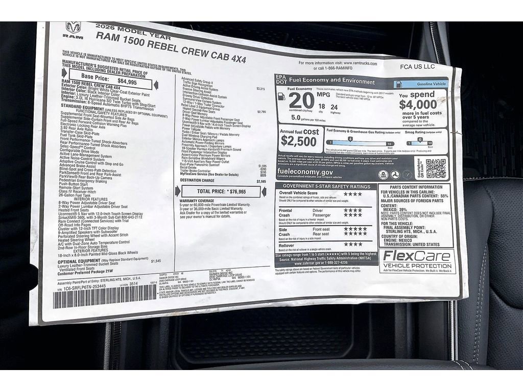 New 2026 RAM 1500 Rebel w/ Advanced Safety Group II image 14