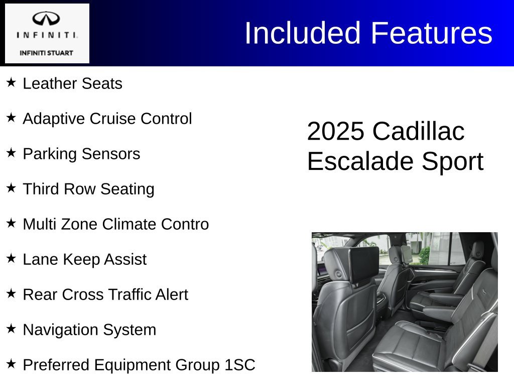 Used 2025 Cadillac Escalade Sport w/ LPO, ONYX Package AWD/4WD image 8