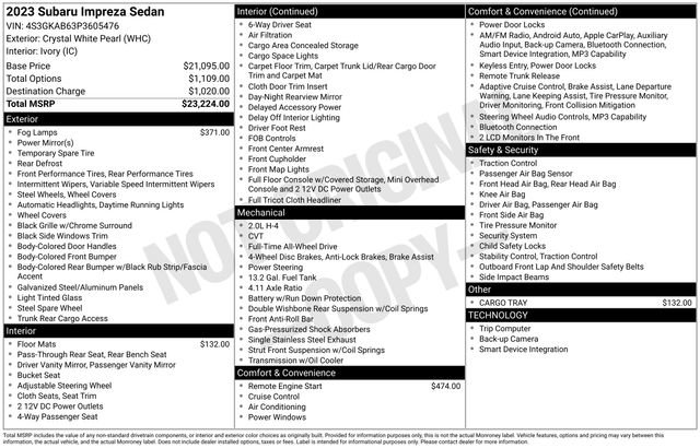 Certified 2023 Subaru Impreza 2.0i AWD/4WD image 5