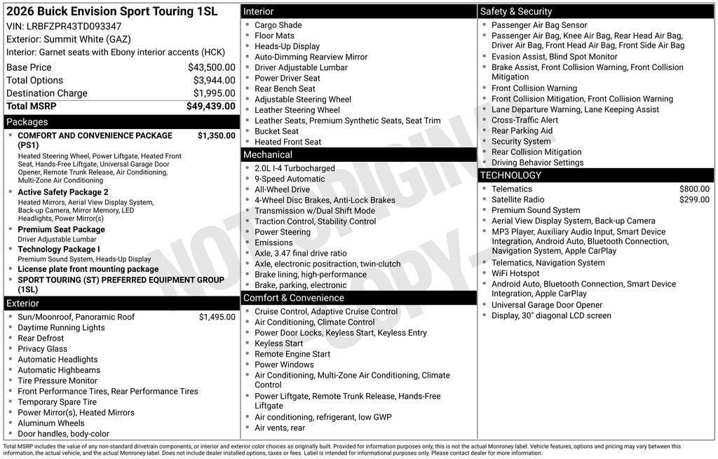 New 2026 Buick Envision Sport Touring AWD/4WD image 4