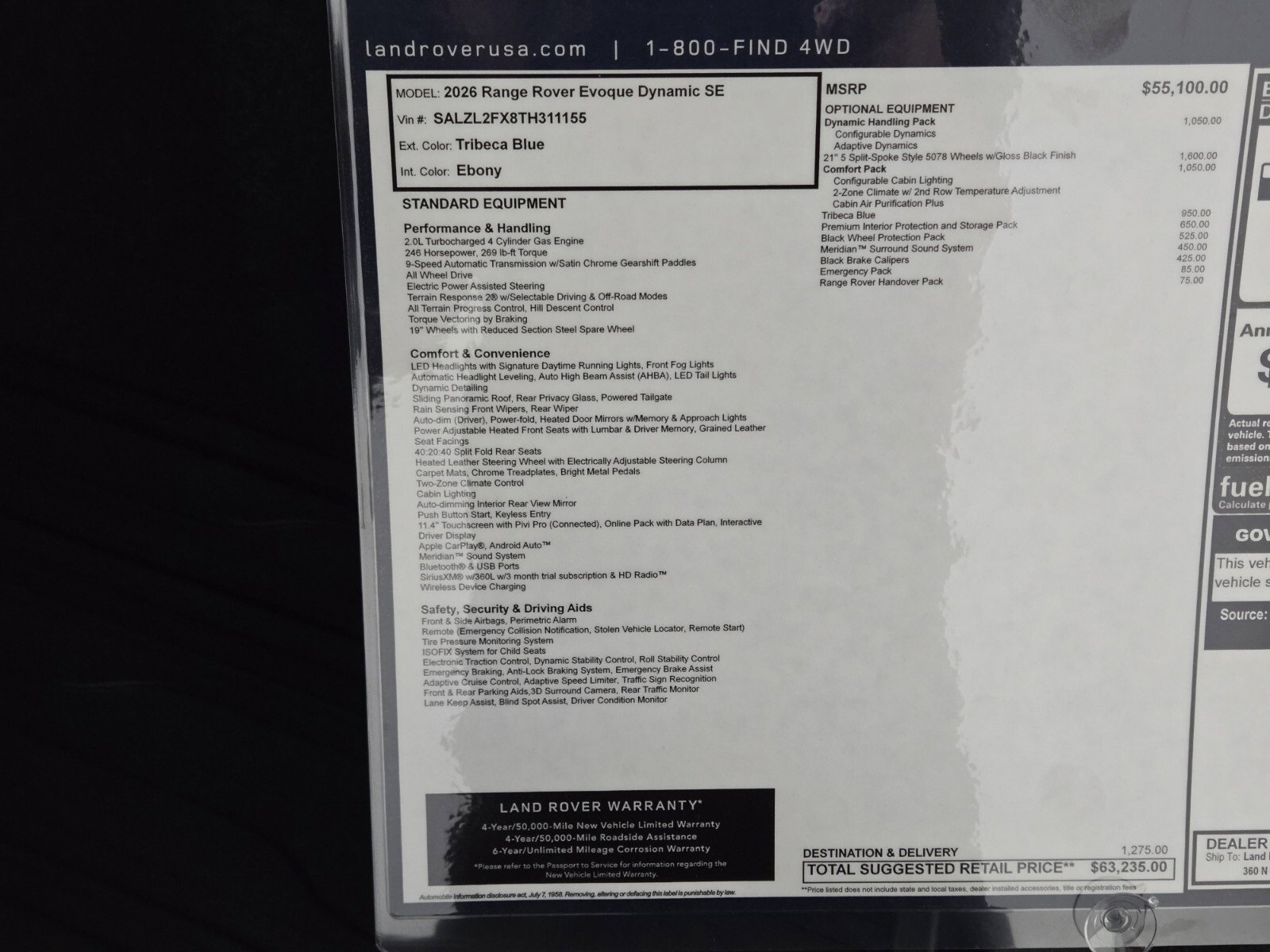 New 2026 Land Rover Range Rover Evoque Dynamic SE image 17