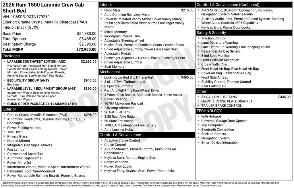 Used 2026 RAM 1500 Laramie w/ Laramie Southwest Edition AWD/4WD image 7
