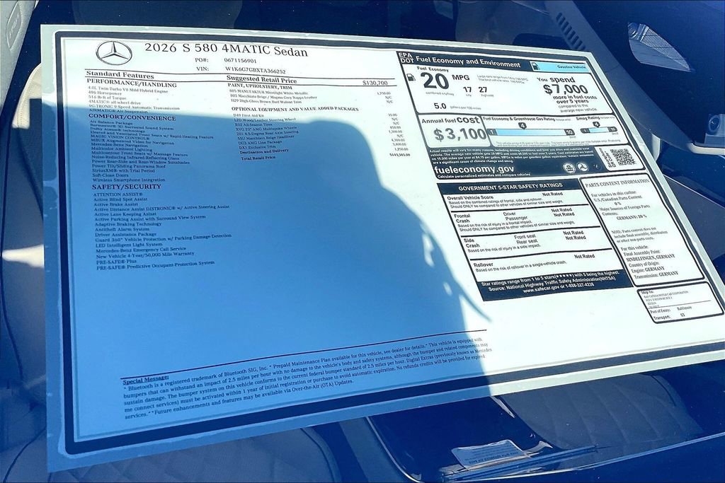 New 2026 Mercedes-Benz S 580 4MATIC Sedan image 13