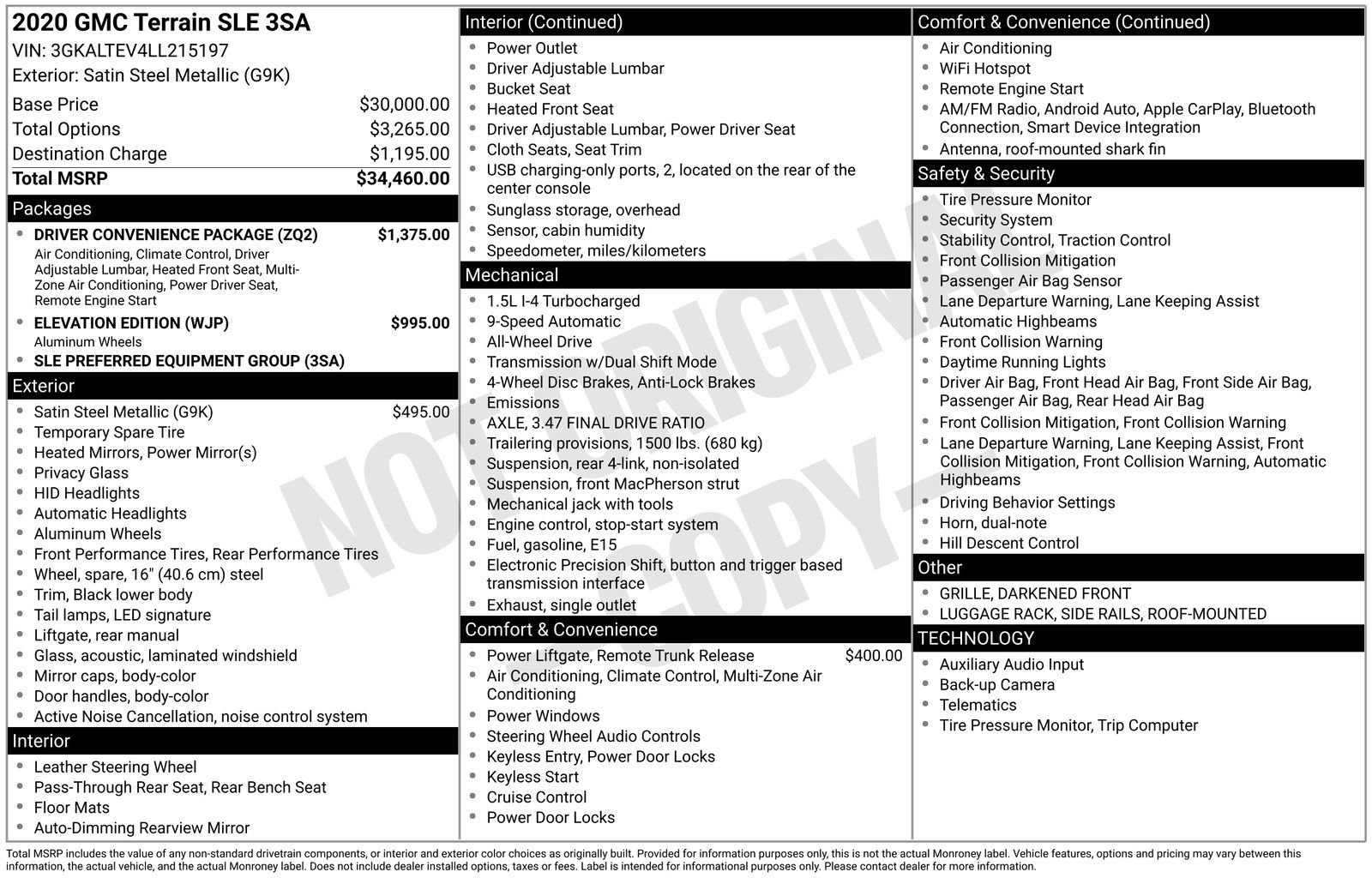 Used 2020 GMC Terrain SLE w/ Driver Convenience Package image 4