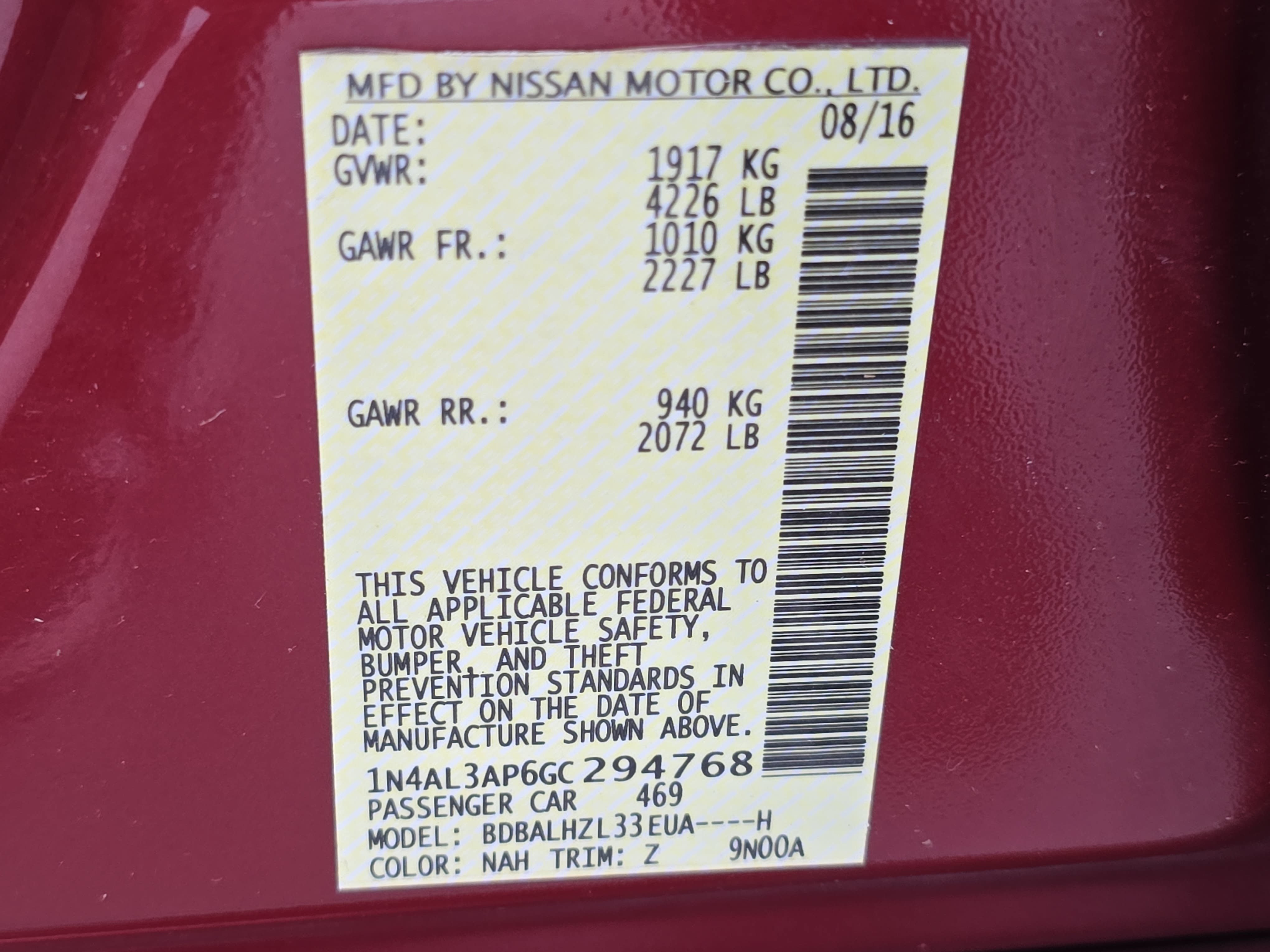 Used 2016 Nissan Altima 2.5 SR w/ Interior Lighting Package FWD image 33