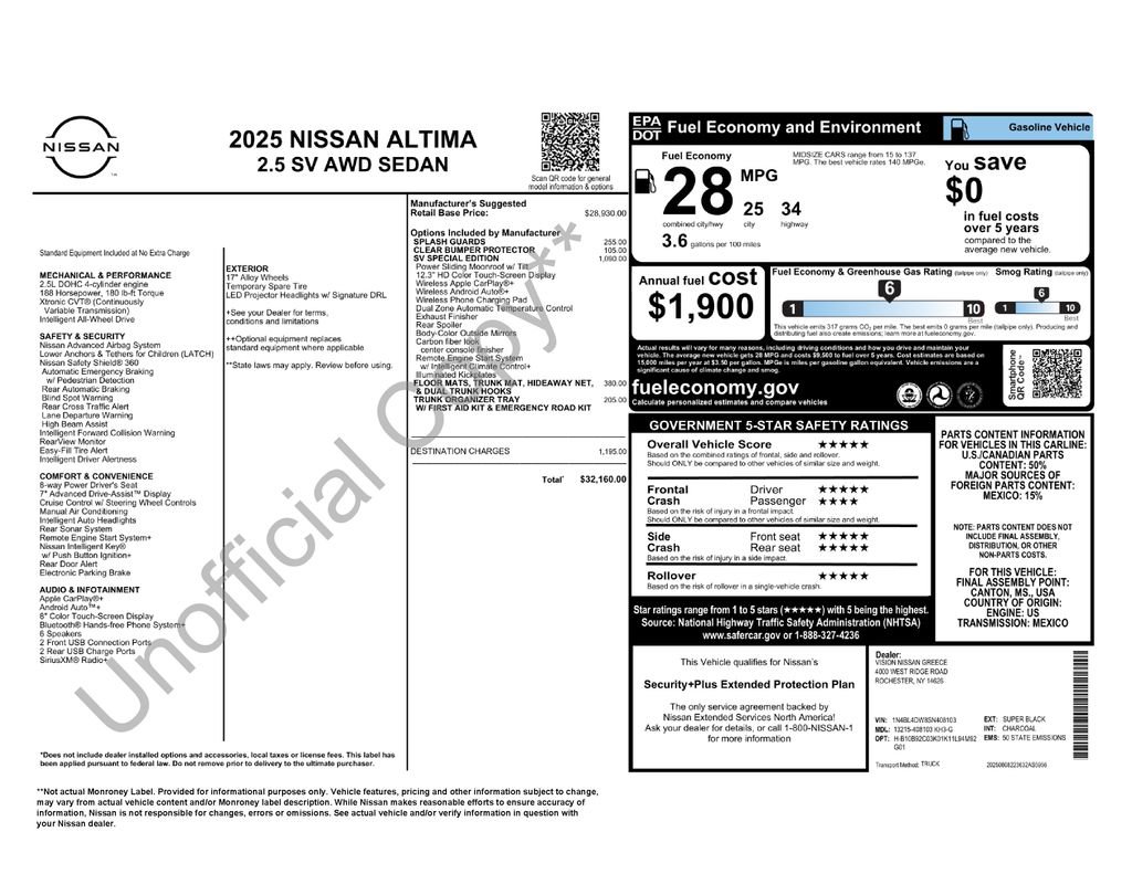 New 2025 Nissan Altima 2.5 SV w/ SV Special Edition Package image 37
