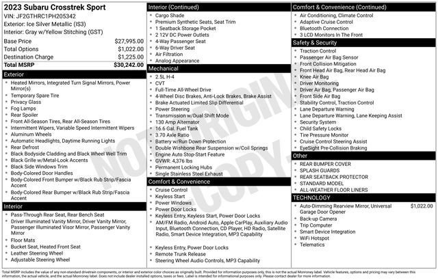Used 2023 Subaru Crosstrek 2.5i Sport image 27