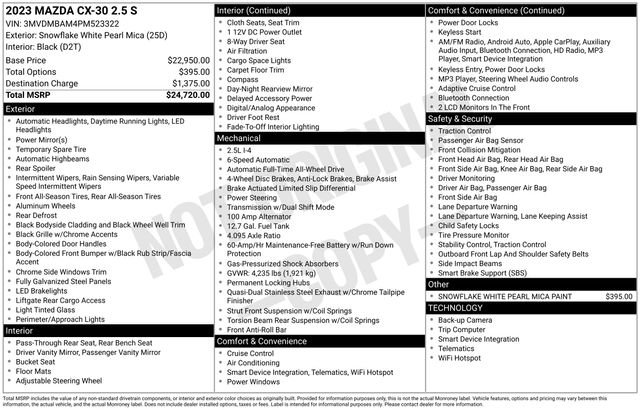 Certified 2023 MAZDA CX-30 AWD 2.5 S image 22
