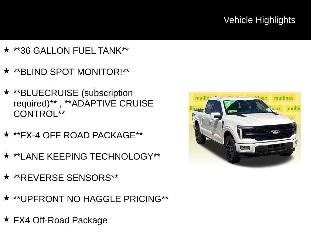 Certified 2025 Ford F150 Platinum w/ FX4 Off-Road Package AWD/4WD image 13