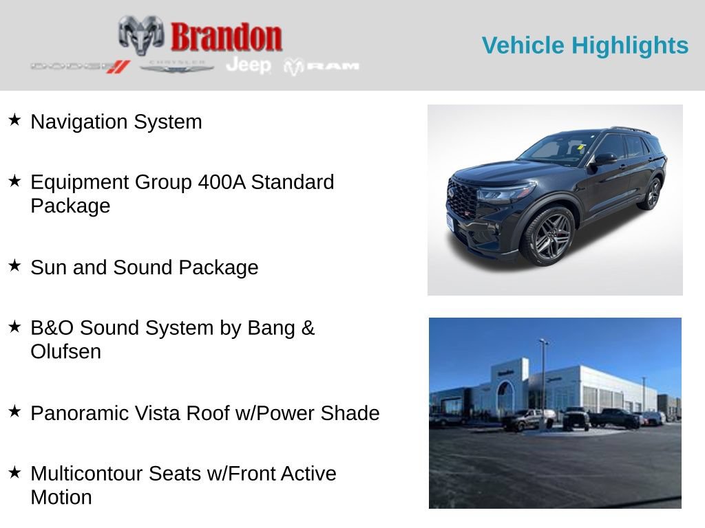 Used 2025 Ford Explorer ST w/ Sun And Sound Package AWD/4WD image 2