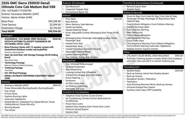 New 2026 GMC Sierra 2500 Denali Ultimate AWD/4WD image 22