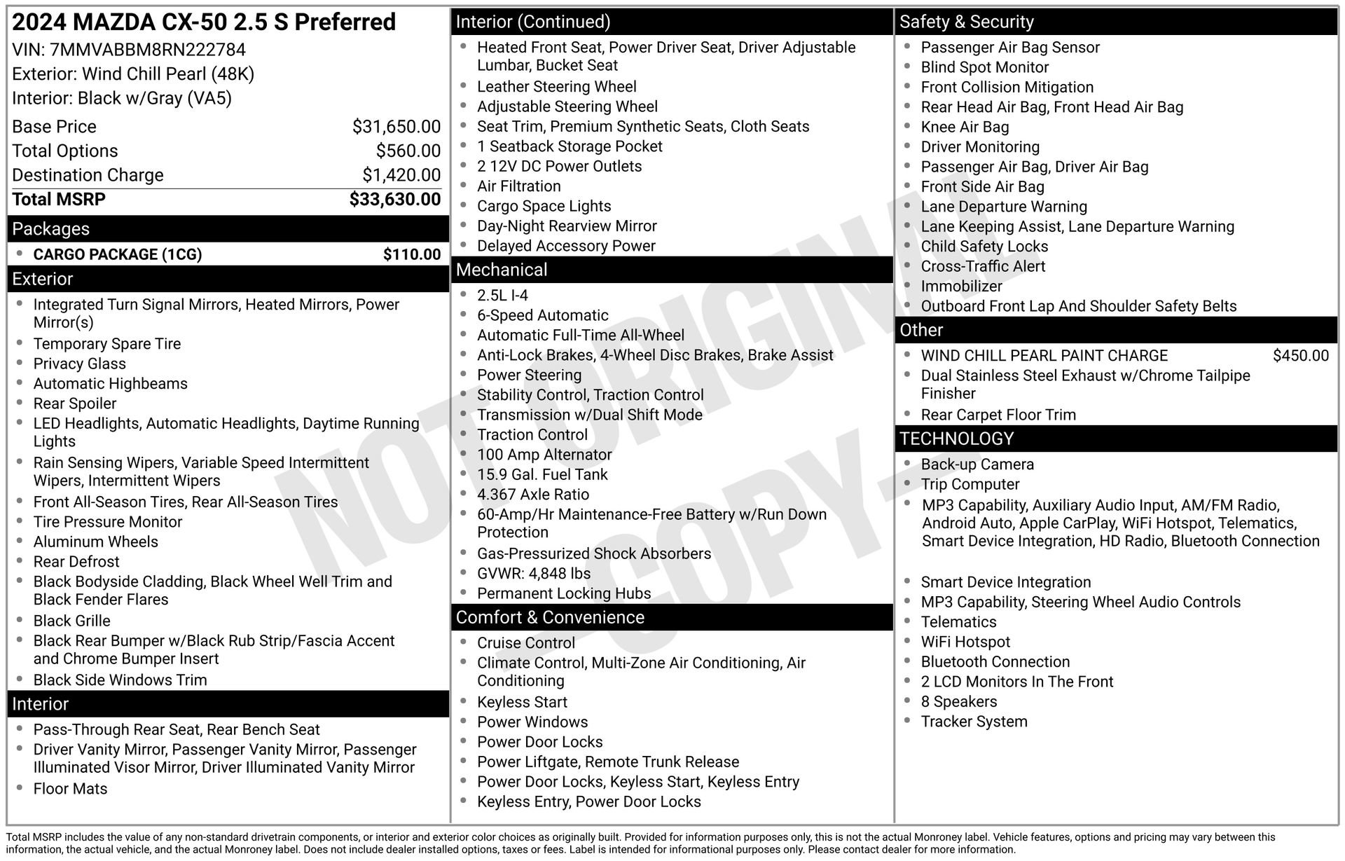 Certified 2024 MAZDA CX-50 AWD 2.5 S w/ Cargo Package image 41