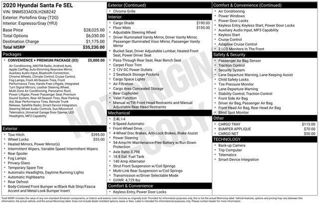 Used 2020 Hyundai Santa Fe SEL w/ Convenience + Premium Package image 4