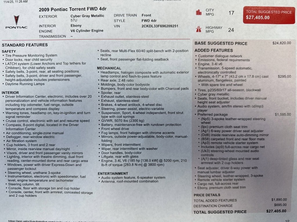 Used 2009 Pontiac Torrent 2WD w/ Preferred Package image 22