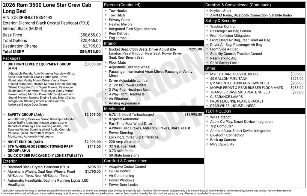 New 2026 RAM 3500 Lone Star AWD/4WD image 42