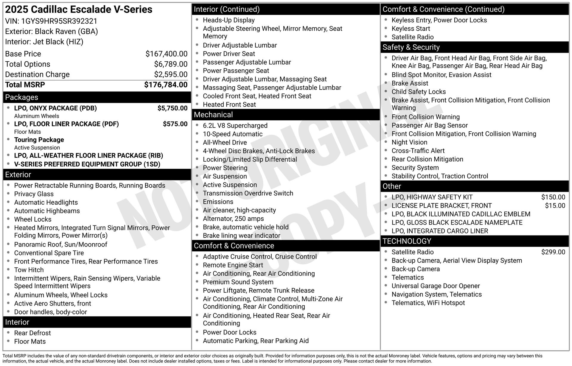Certified 2025 Cadillac Escalade V w/ LPO, ONYX Package image 47