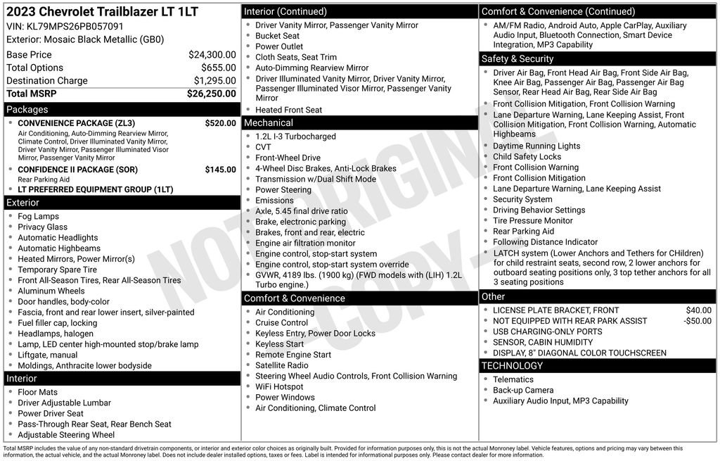 Used 2023 Chevrolet TrailBlazer LT w/ Convenience Package image 12