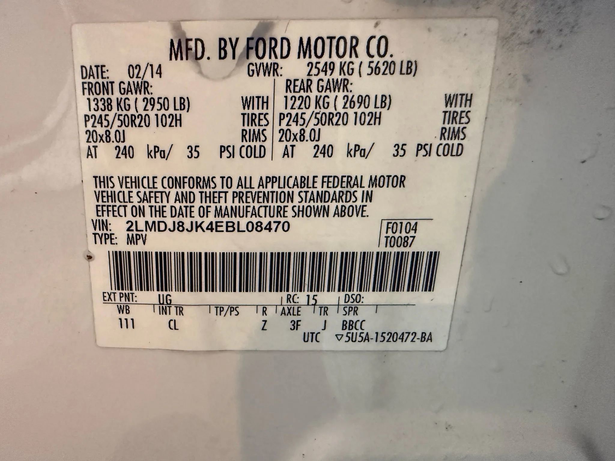 Used 2014 Lincoln MKX AWD w/ Equipment Group 102A image 37