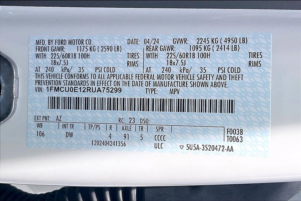 New 2024 Ford Escape SE w/ PHEV Premium Package image 13