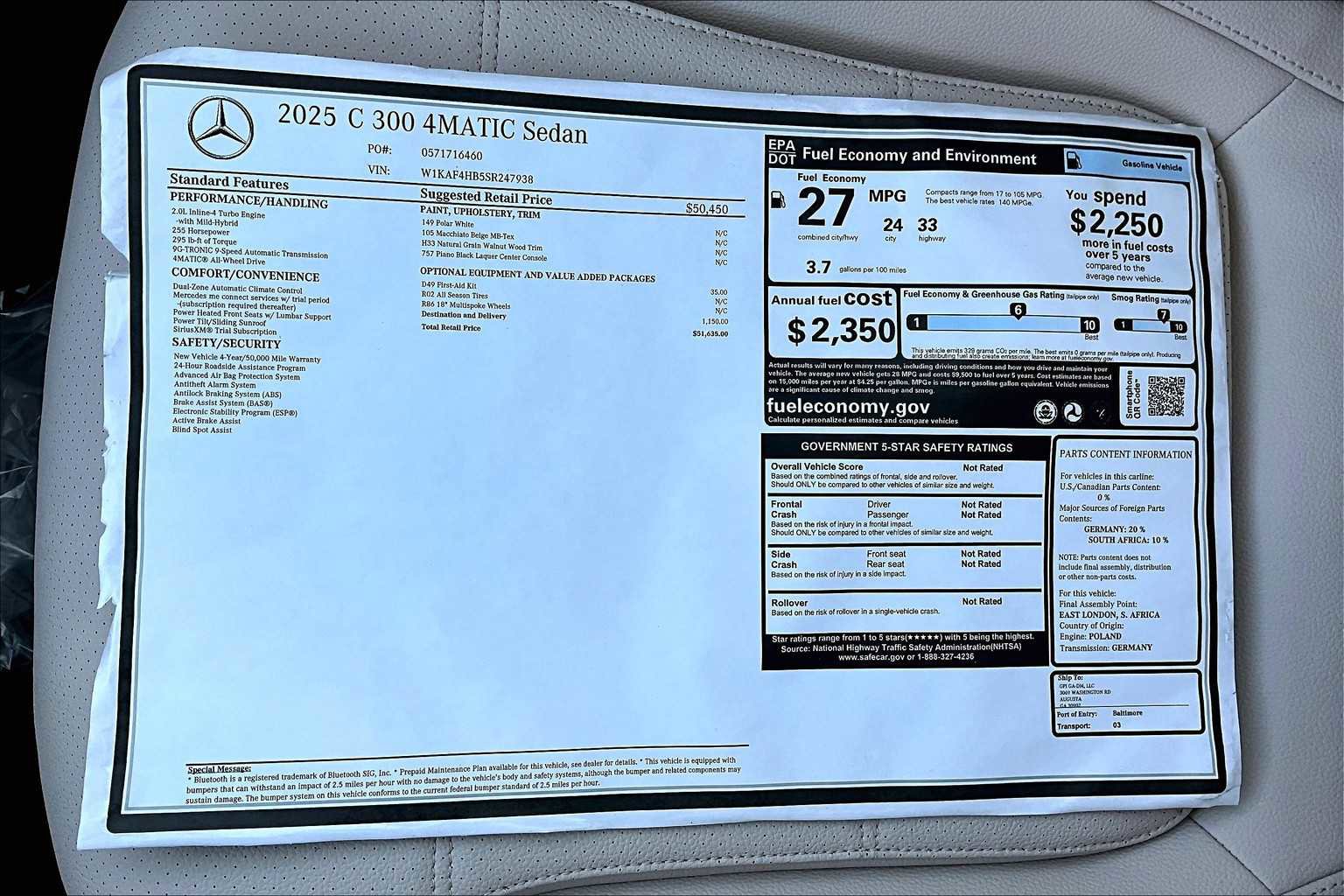 Used 2025 Mercedes-Benz C 300 4MATIC Sedan image 19