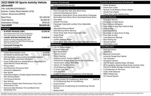 Used 2023 BMW X5 sDrive40i w/ M Sport Package RWD image 11