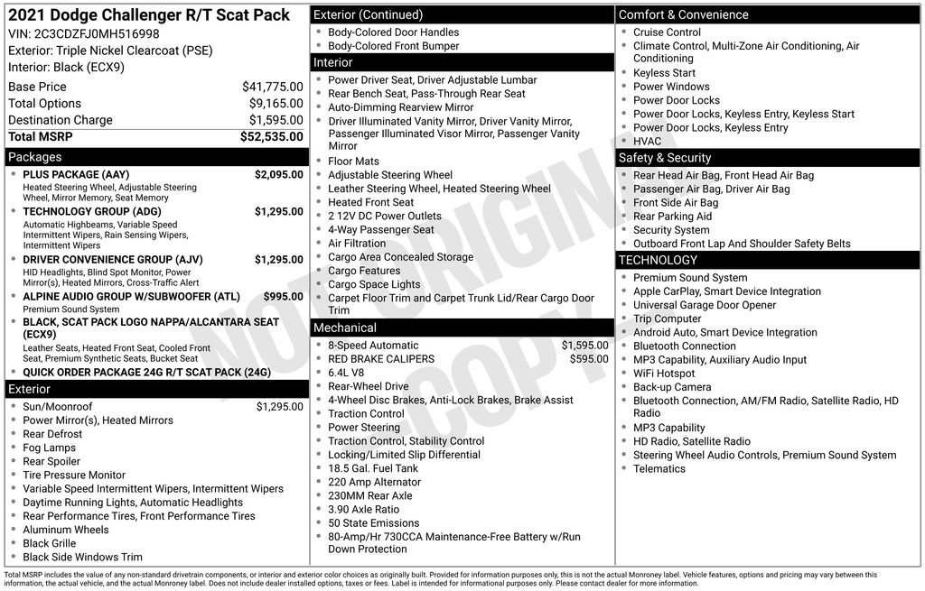 Used 2021 Dodge Challenger R/T Scat Pack w/ Plus Package RWD image 6