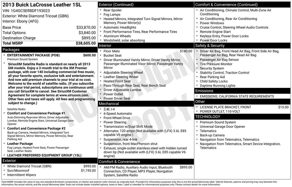 Used 2013 Buick LaCrosse Leather w/ Entertainment Package image 4