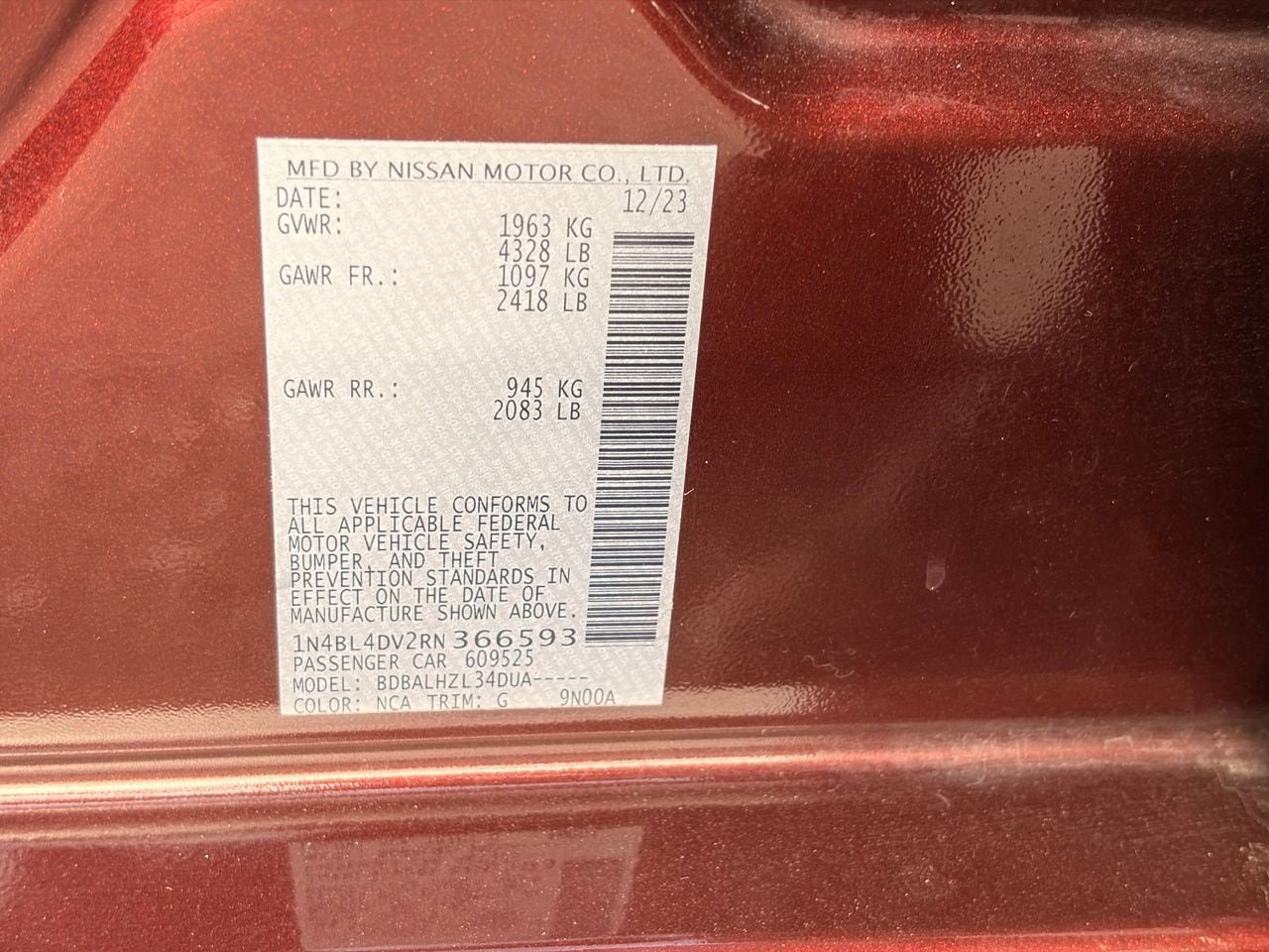 Certified 2024 Nissan Altima 2.5 SV FWD image 32